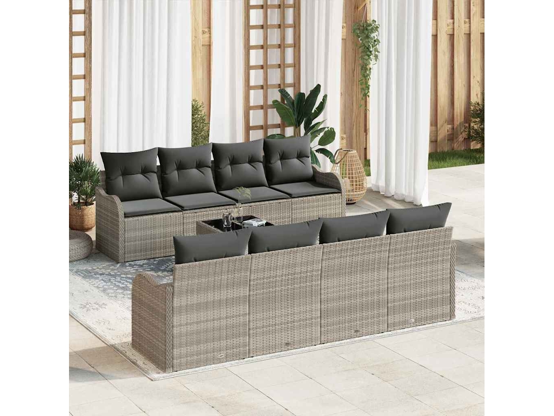 Vidaxl Conjunto De Sofá De Jardim Cinzento-claro 55 X 55 X 37 Cm