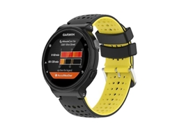 Bracelete para Garmin Forerunner 235 Silicone Esportes Pulseira de Relógio de Duas Cores Preto-Amarelo VENISYMLIS