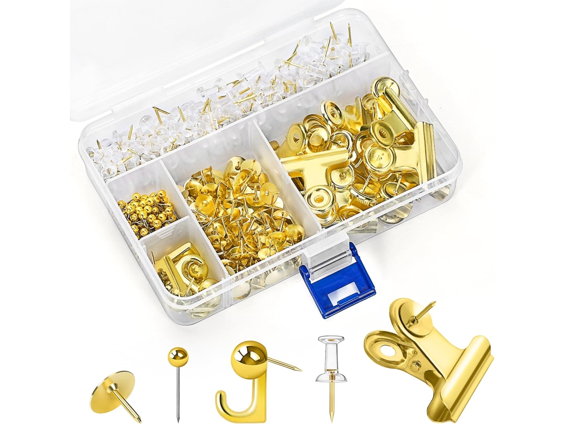 315 Pins Estilo Dourado, Pacote Com 5, Decorativos, Clips De Pressão