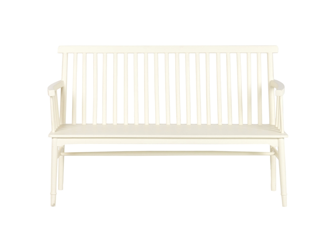 Banco de madeira cor creme em MDF com estampa de manga, 153x54x98cm ALEXANDRA HOUSE LIVING