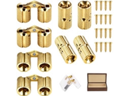 Conjunto De 8 Dobradiças Barril Latão Ocultas, Mm, Com Abertura 180
