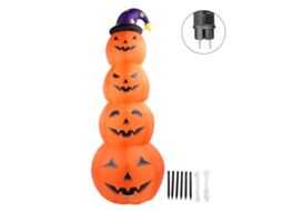 Abóbora Inflável de Halloween com LEDs 2,4m com S/MARCA