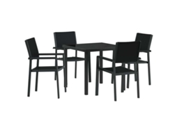Conjunto de Jantar para Jardim 5 Pcs Preto Aço Revestido a Pó MAISON EXCLUSIVE