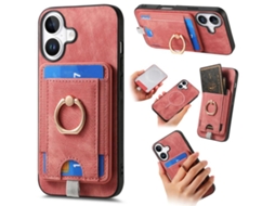 Capa Para Iphone 17 Em Couro Com Compartimento Magnético Dividido Para Cartão.