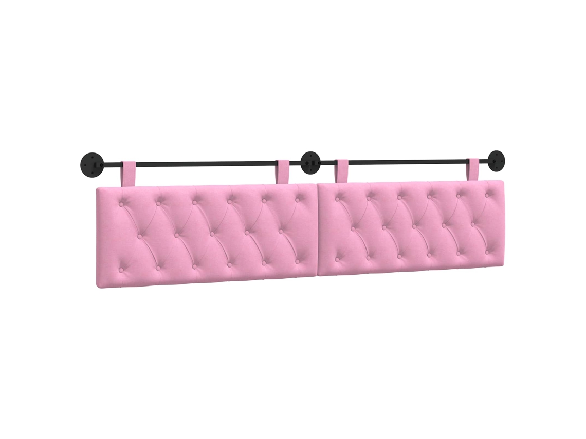 Conjunto 1 Cabeceira Suspensa Vidaxl Rosa Tecido (210 X 55 X 7 Cm)