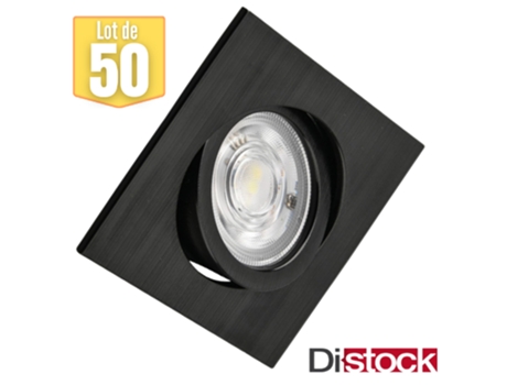 Conjunto de 50 Holofotes Led 3N1 Quadrado Preto 7W Ip20 BRAYTRON