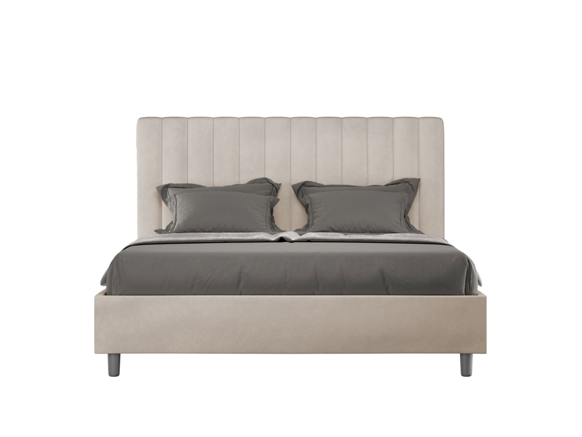 Cama Águeda Base Acolchoada ITYHOME Microfibra Bege (160x190)