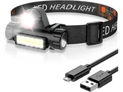 Rebe-lâmpada Frontal Led Recarregável Impermeável Ipx4 Com 4 Modos De Luz E Zoom Para Camping E Emergências