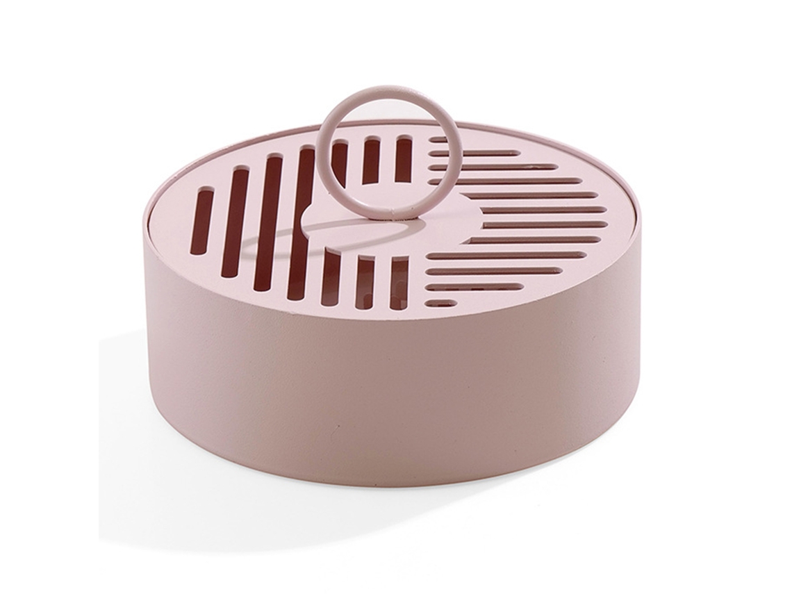 Suporte portátil para bobina anti moscas, ferro, resistente ao fogo, com alça, rosa | S/MARCA