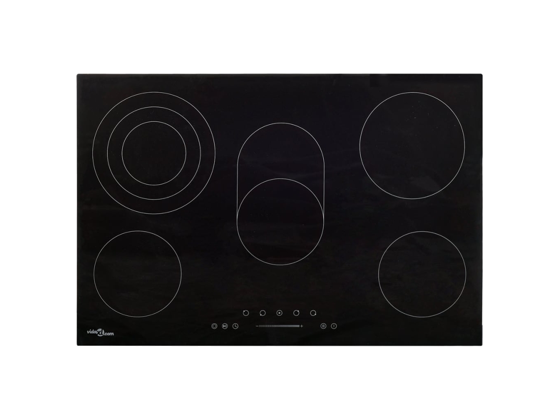 Hob, Hobs Vidaxl Preto Vidro (90 Cm)