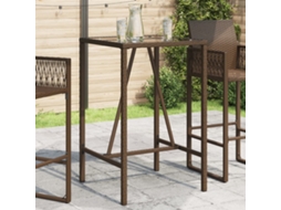 Vidaxl Mesa De Bar Para Exterior 70x70x110 Cm Vime Pe Castanho