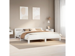 Vidaxl Cama Sem Colchão 180x200 Cm Madeira de Pinho Maciça Branco