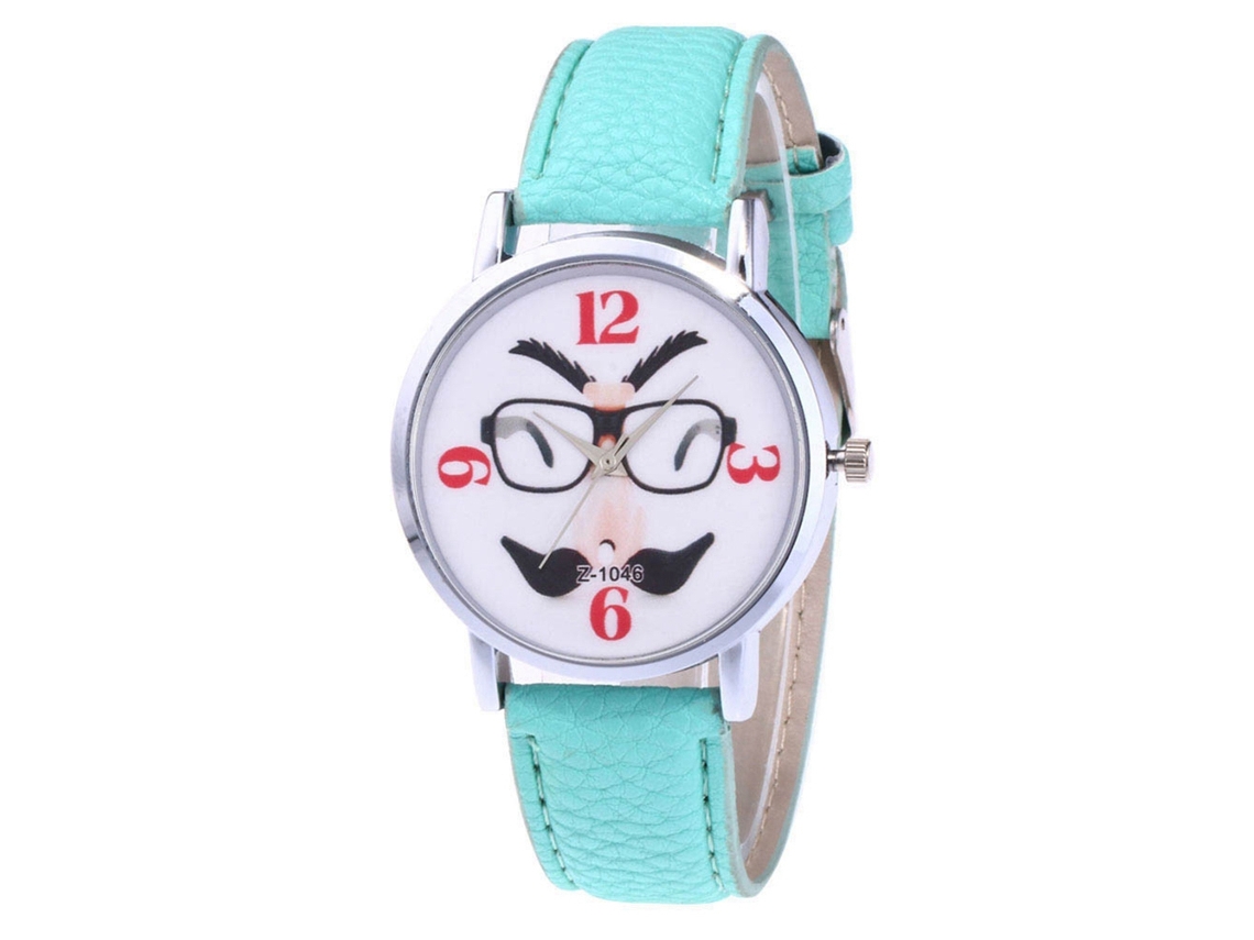 Relógio de casal Zhoulianfa Quartz com pulseira de couro PU (verde menta)