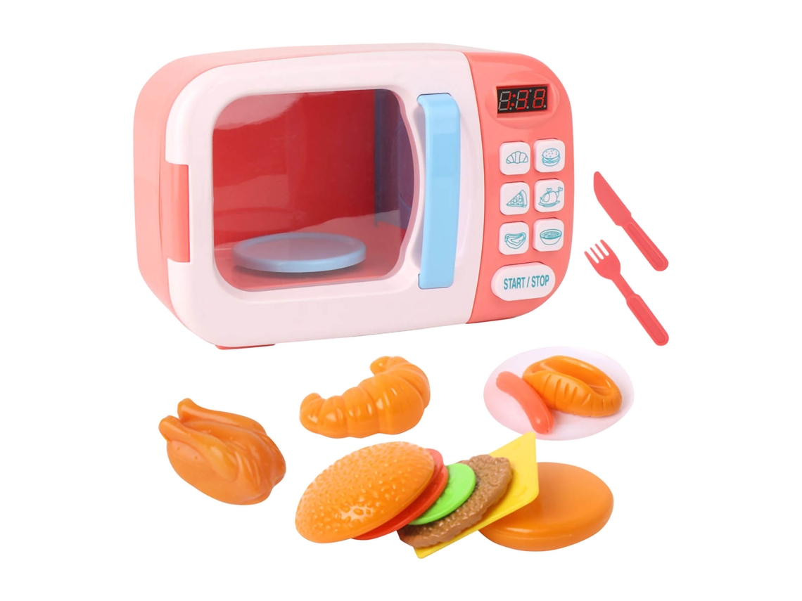 Mali conjunto de Brinquedo de Micro ondas Eletrônico com Música para Crianças Cor Rosa