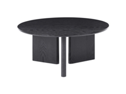 Mesa Con Tres Patas En Forma De Paneles Beliani Cowal De Mdf Negro 80x80x36