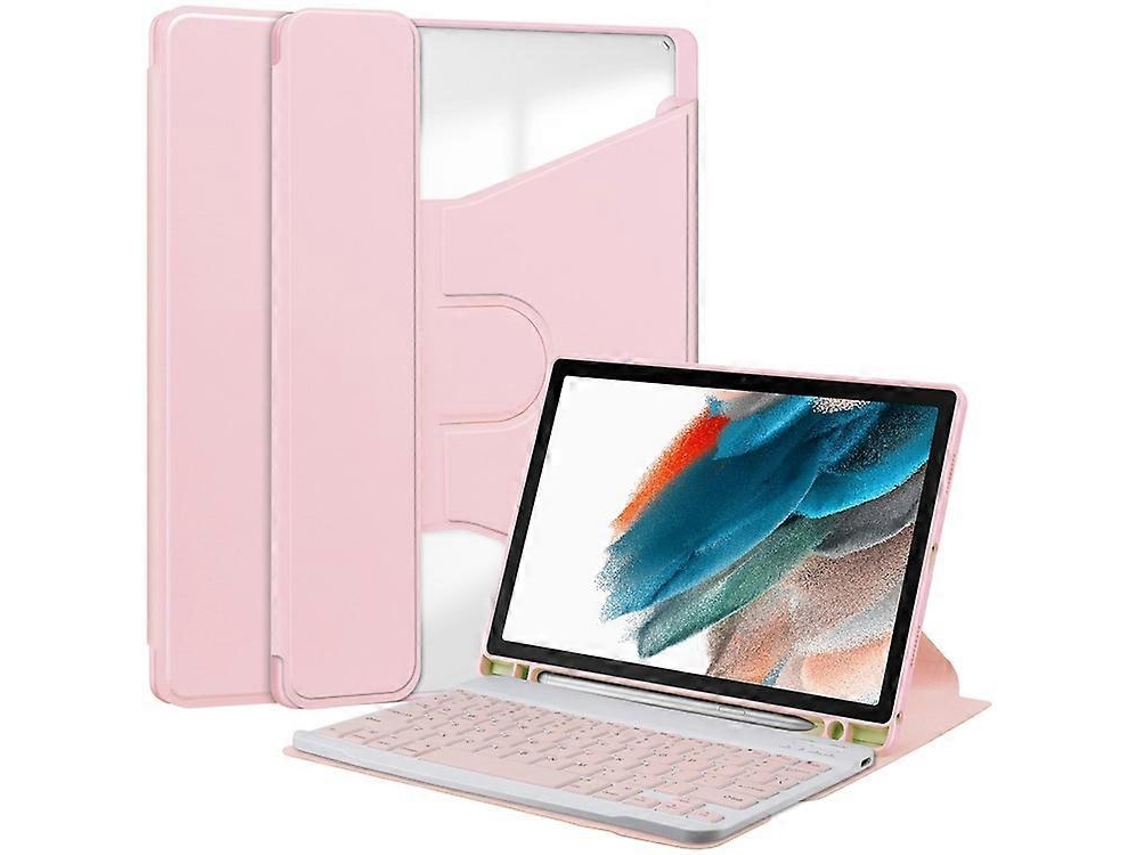 Capa Com Teclado Bluetooth Com Suporte Giratório, Compatível Com Samsung Galaxy Tab A8 10.5 (2021)/(2022)