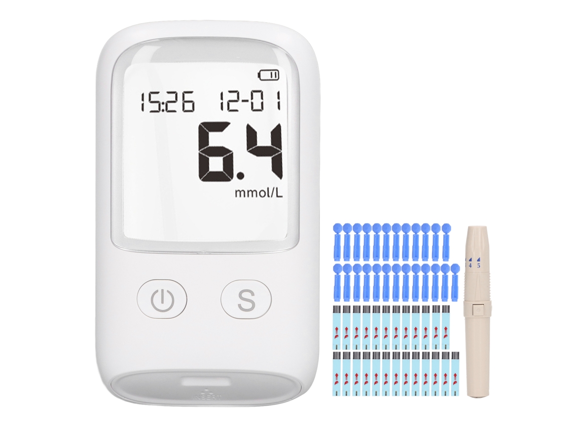 Medidor De Glicose Elétrico Com Codificação Automática E Display Lcd, Kit Com 25 Fitas E 25 Lancetas Para Teste De Diabetes