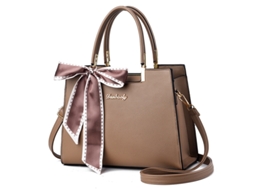 Bolsa De Ombro De Mulher Bolsa Elegante Com Decoração Em Lenço De Seda (cáqui) Cuich
