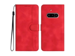 Capa Para Celular Nothing Phone 3a Em Couro Sintético Com Estampa De Coração E Toque Aveludado.