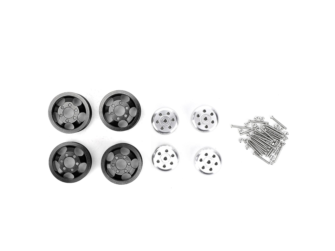 Cubo De Roda De Carro Rc 4 Peças Com Adaptador Curto Para Wpl 1/16 Pretovayotoy