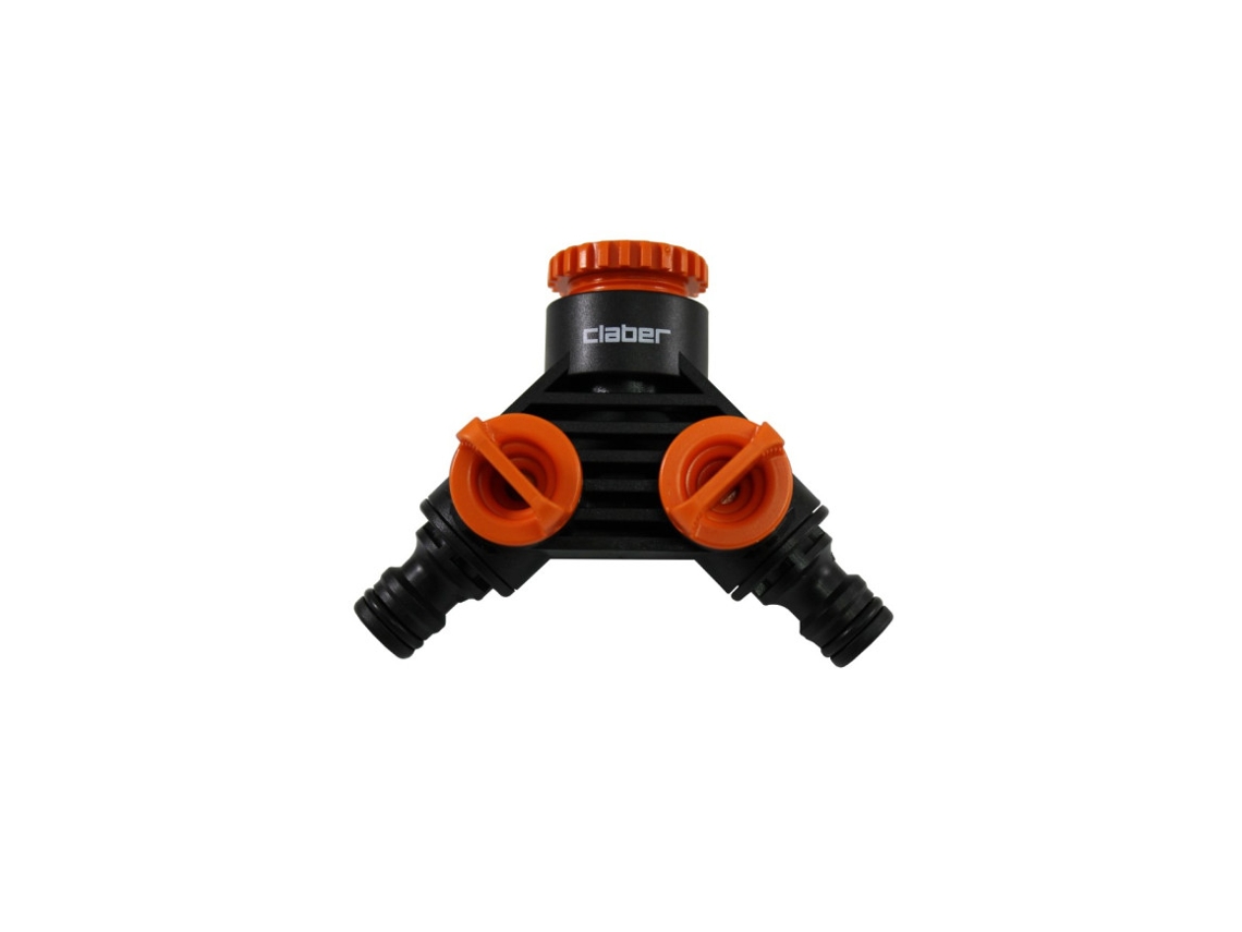 Racord Duplo Fêmea Plástico CLABER Rosca 1/2" + 3/4"(20 27mm) (15 21mm)
