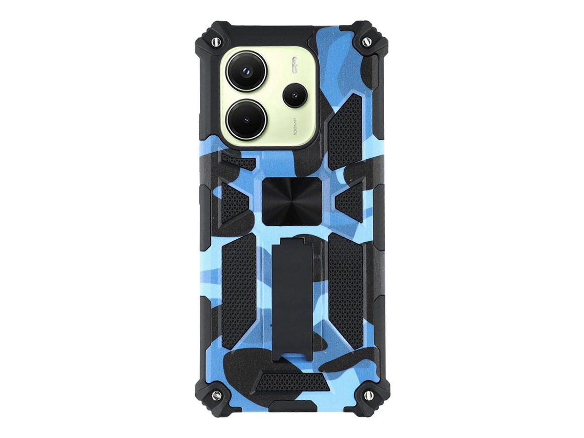 Capa Tkdaddy Para Xiaomi Redmi Note 14 4g (163,25 Mm) / Note 14 5g Com Suporte De Pc Tpu Camuflagem, Nível Militar, Capa De Celular Camuflada, Azul