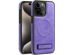 Capa Magsafe para iPhone 14 pro max VEANXIN Pele Roxo