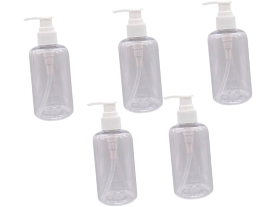 De 5 Frascos De Viagem Com Bomba Dosadora, Frascos Transparentes Recarregáveis Para Gel E Líquido
