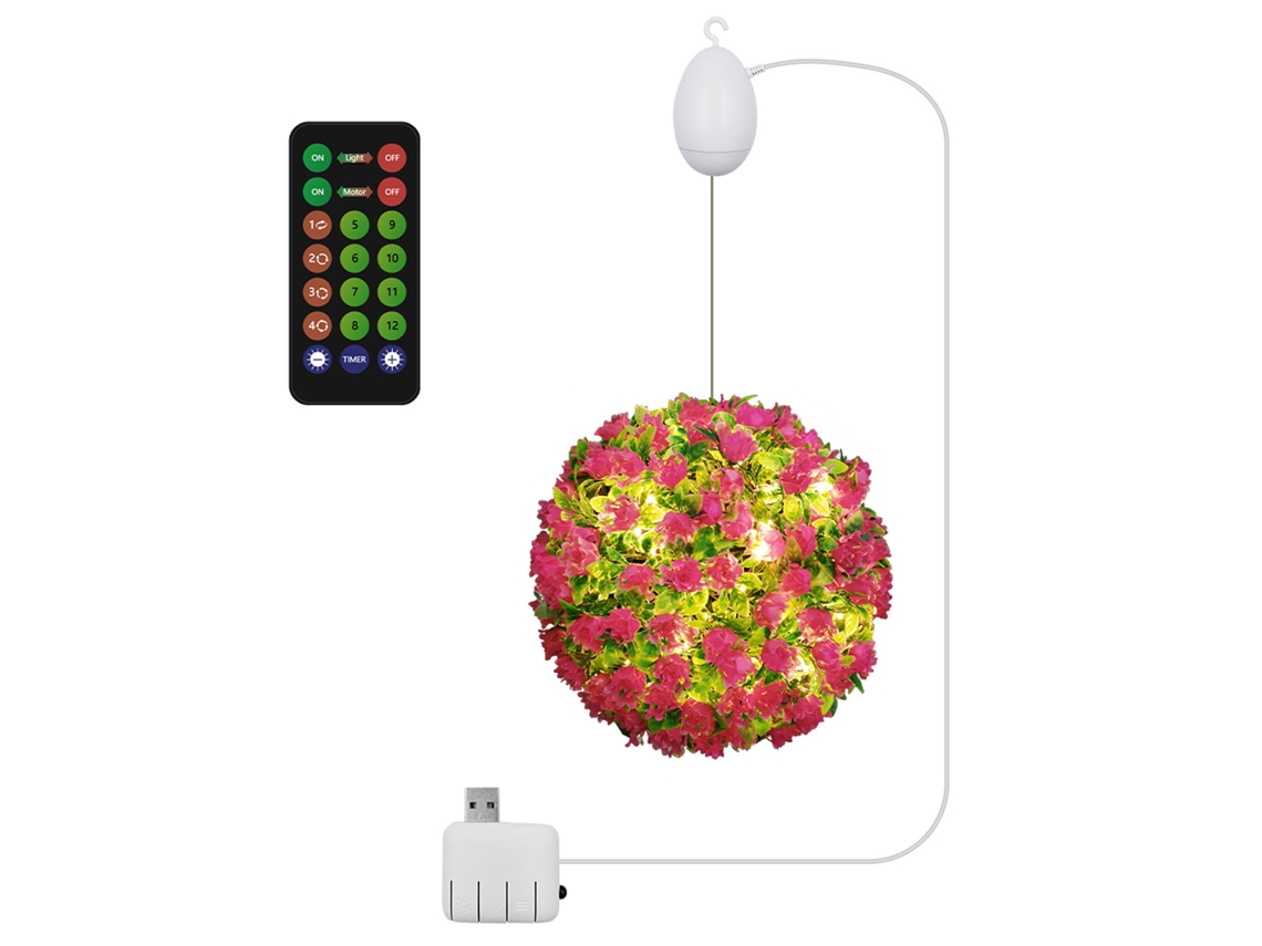 Luz De Bola Flor Led Usb Giratória Iluminadora