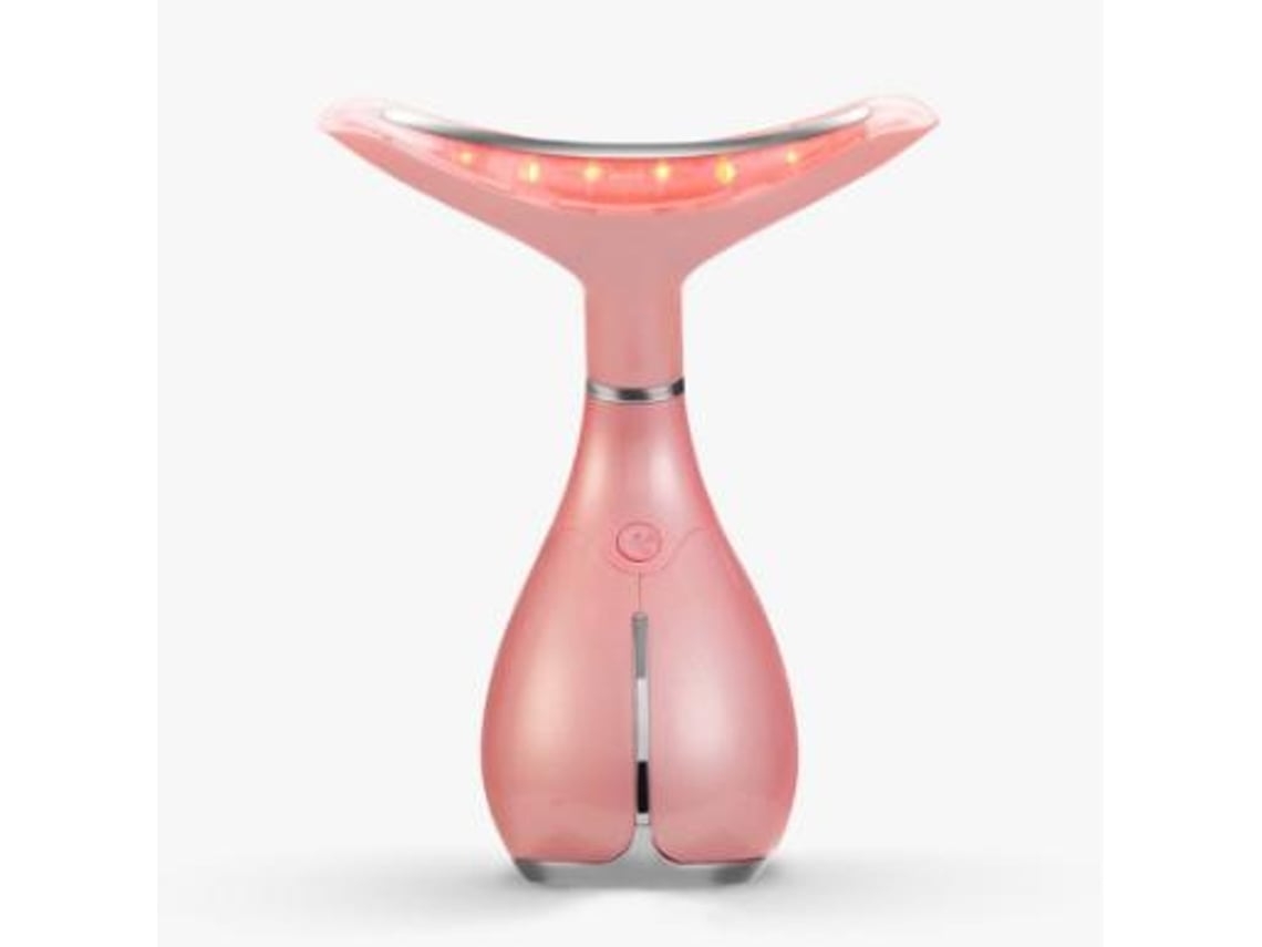 Massajador Facial Pescoço Para Cuidados Com A Pele Com Calor 45 5 E 3 Modos De Massagem Recarregável Para Mulheres E Homens Elétricos Rosa Yunzii