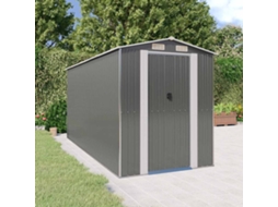 Vidaxl Abrigo De Jardim 192x440x223 Cm Aço Galvanizado Cinzento-claro