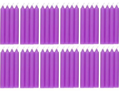 Vela de mesa lilás | Pack de 48 | Velas decorativas sem perfume | Velas para casa COM-FORT HOUSE