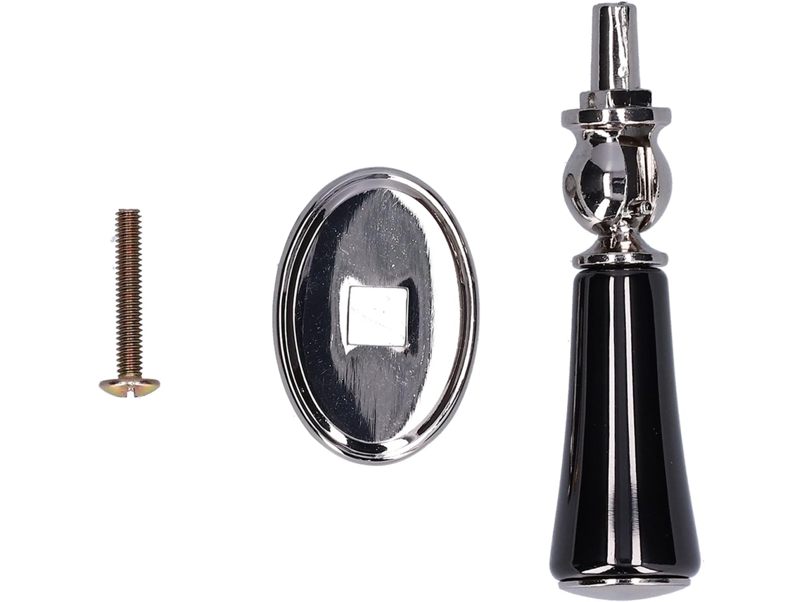 Puxador Em Liga De Zinco Com Revestimento Preto Fosco, Design Elegante Para Porta De Armário Cozinha, 1 Unidade