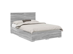 Estrutura da Cama Cinza Sonoma 140x190 cm Madeira Processada MAISON EXCLUSIVE