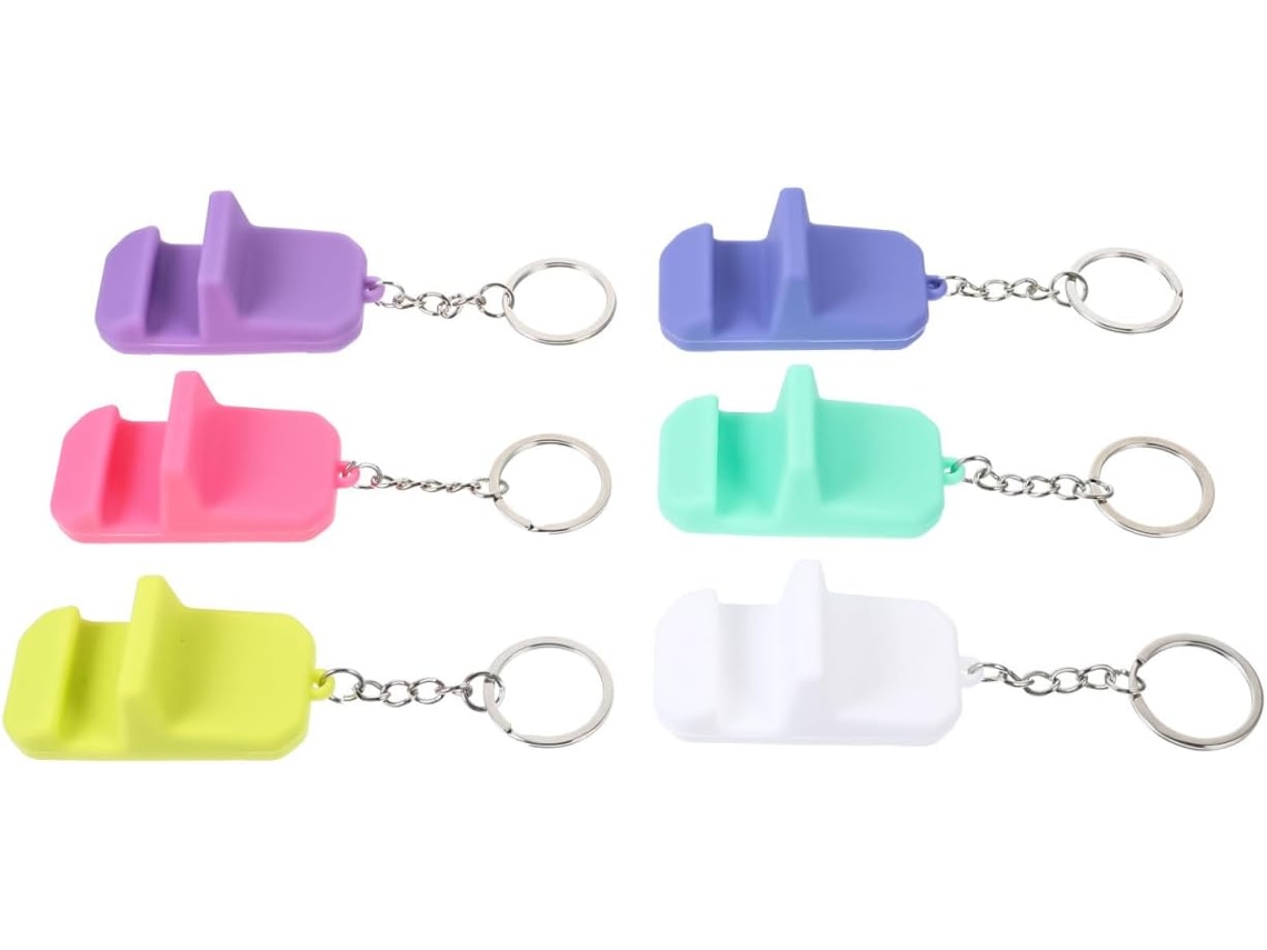 Chaveiros Para Celular Fáceis De Fixar, Conjunto Com 6 Unidades, Silicone Leve.