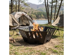 Vidaxl Fire Pit Preto 60 X 60 X 23 Cm Aço