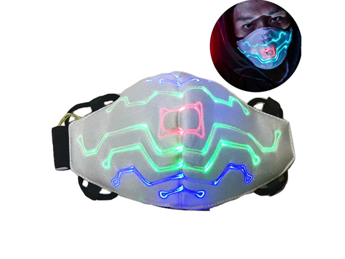 Laxiscreed Máscara De Raposa Brilhante Com Luz Fria Para Halloween, Festa E Eventos Especiais
