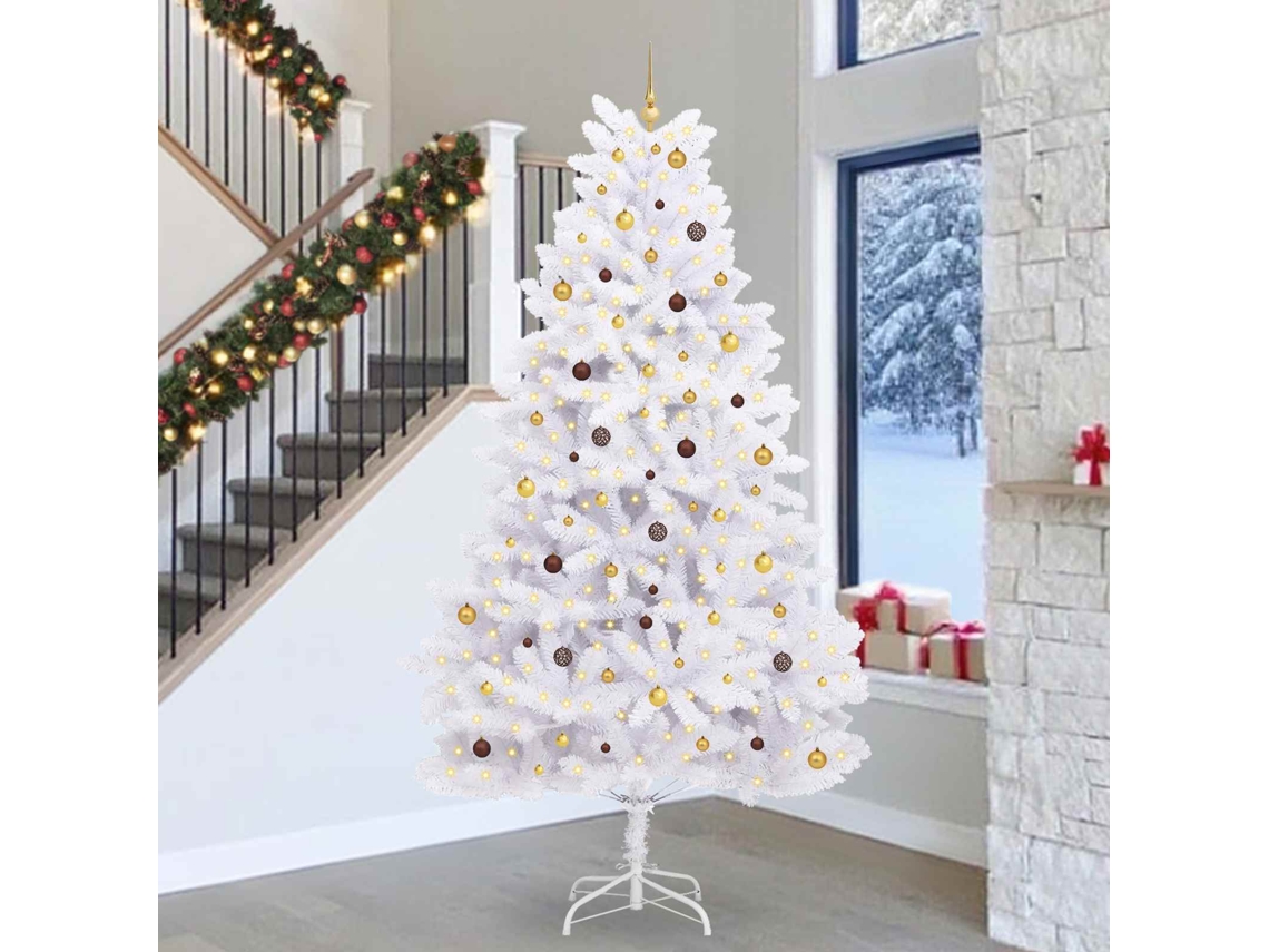 Vidaxl Árvore De Natal Artificial 300 Cm Pvc E Aço Branco
