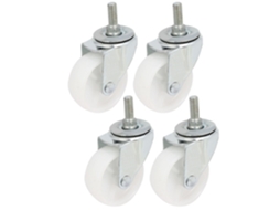 Rodízio Universal Giratório de Pp com Pino Roscado M10x25mm 2,5 Polegadas Diâmetro, Conjunto 4 CHABERLU
