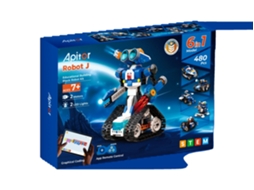 Kit De Construção De Robô Stem, Modelos De Montagem 6 Em 1, Codificação Interativa, 480 Peças