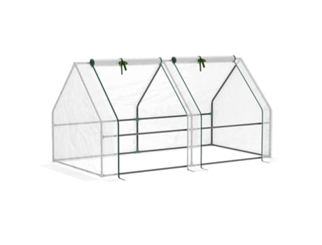 OUTSUNNY Estufa de Jardim Varanda 180X90X90 Cm Tipo Casa Tubo de Aço com 2 Acessos Estufa Pequena para Cultivo de Planta