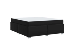 Conjunto 1 Cama Box Vidaxl Preto Tecido (180 X 200 Cm)
