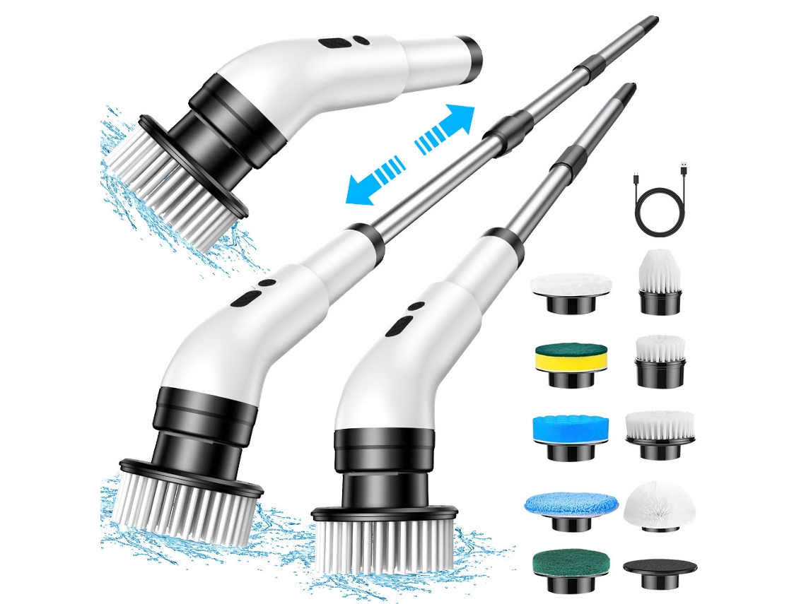 Papel de Parede para Casa, Cozinha, Banheiro Multifuncional Extensível Escova Elétrica Sem Fio ZSANFS (9 Cabeças)