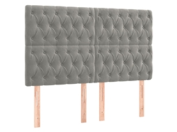 Cabeceira Cinza Claro 160x7x118/128 Cm Veludo MAISON EXCLUSIVE