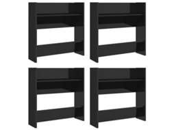 Wall Shoe Cabinet, Wall Shoe Cabinets Vidaxl Preto Madeira Processada (60 X 18 X 60 Cm)