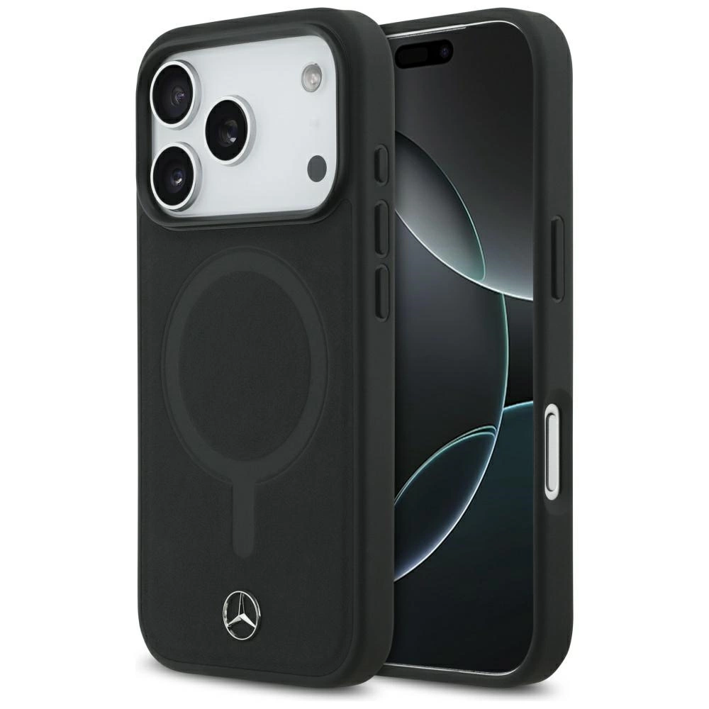 Capa De Couro Liso Mercedes Para Iphone 17 Pro