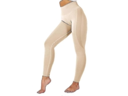 Leggings Nvgtn Sem Costuras Com Sombra De Contorno - Alça Alta E Tecido Macio E Elástico Para Academia Bege