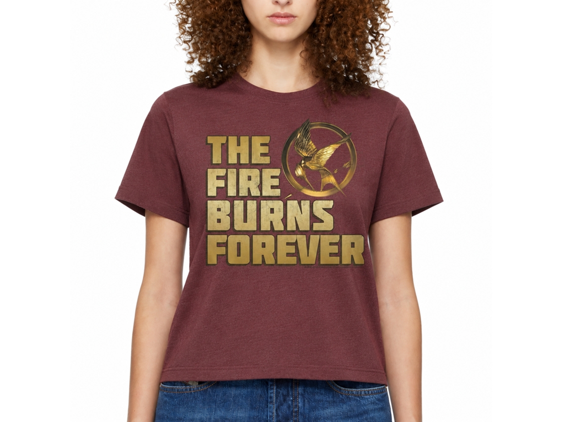 Rockinstone Hunger Games Movie Let The Games Begin Heather Vintage Maroon Adult T-shirt Size:m