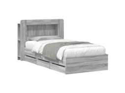 Estrutura de Cama com Armazenamento Sonoma Cinzento 90 X 200 Cm VIDAXL