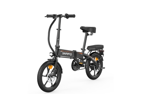 Bicicleta Elétrica Adulta Iwafo Ie1 Preto 250w Motor 36v7.5ah Bateria De Grande Capacidade De Alimentação Cesta Dianteira